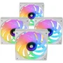 MARS GAMING Kit 4 Ventiladores PC Auxiliar MF-SI4KIT A-RGB Infinity Blanco - 4x Ventiladores Ultrasilenciosos ARGB con Mando a Distancia